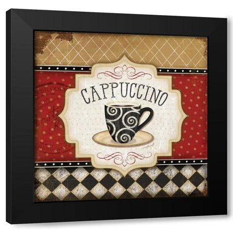 Red and Black Classic Coffee IV Black Modern Wood Framed Art Print with Double Matting by Pugh, Jennifer