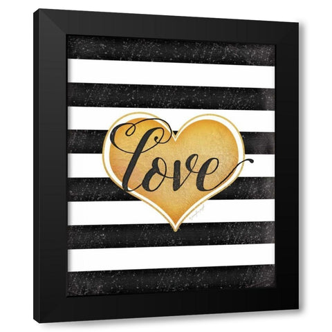 Heart Love Black Modern Wood Framed Art Print by Pugh, Jennifer