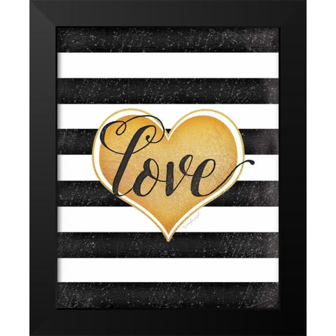 Heart Love Black Modern Wood Framed Art Print by Pugh, Jennifer