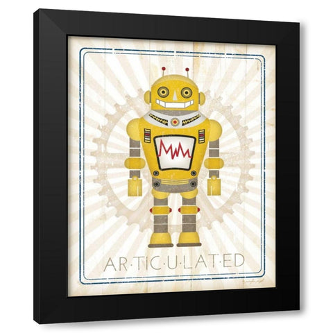 Retro Robot I Black Modern Wood Framed Art Print by Pugh, Jennifer