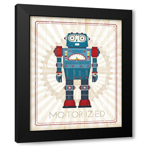 Retro Robot IV Black Modern Wood Framed Art Print with Double Matting by Pugh, Jennifer