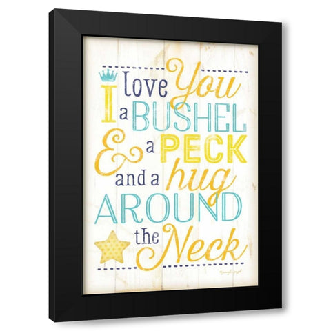 I Love You a Bushel and a Peck Black Modern Wood Framed Art Print by Pugh, Jennifer