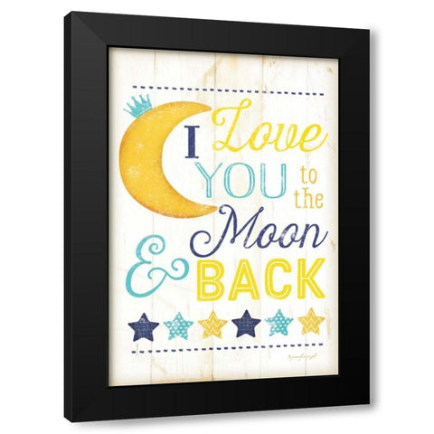 I Love You to the Moon Black Modern Wood Framed Art Print with Double Matting by Pugh, Jennifer