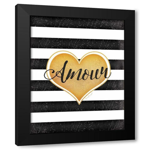 Amour Black Modern Wood Framed Art Print with Double Matting by Pugh, Jennifer