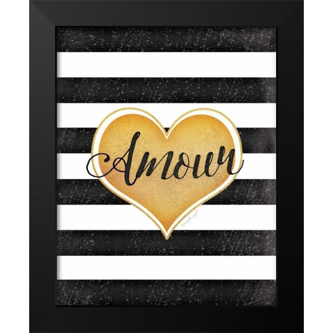 Amour Black Modern Wood Framed Art Print by Pugh, Jennifer