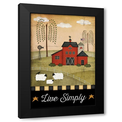 Primitive Live Simply Black Modern Wood Framed Art Print with Double Matting by Pugh, Jennifer