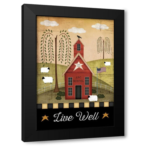 Primitive Live Well Black Modern Wood Framed Art Print with Double Matting by Pugh, Jennifer