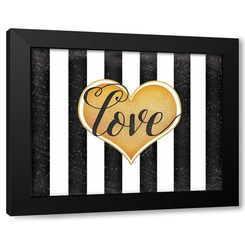 Love B and W Black Modern Wood Framed Art Print with Double Matting by Pugh, Jennifer