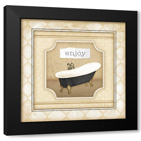 Tub - Enjoy Black Modern Wood Framed Art Print by Pugh, Jennifer