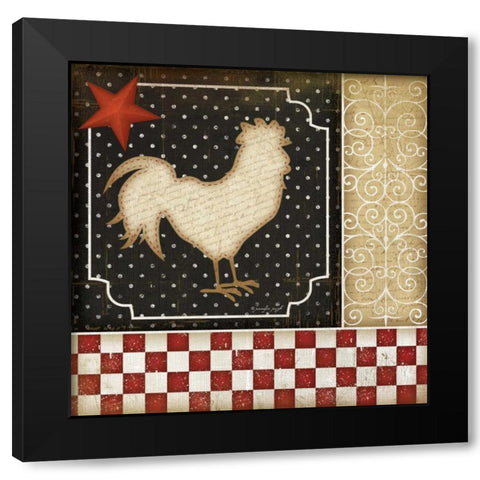 Rooster Country II Black Modern Wood Framed Art Print with Double Matting by Pugh, Jennifer