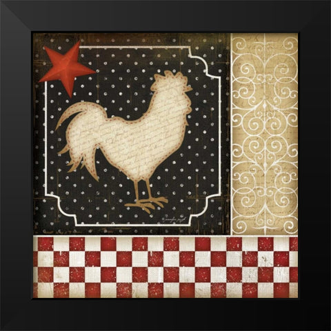 Rooster Country II Black Modern Wood Framed Art Print by Pugh, Jennifer