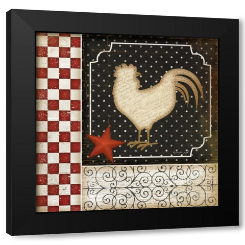 Rooster Country III Black Modern Wood Framed Art Print with Double Matting by Pugh, Jennifer