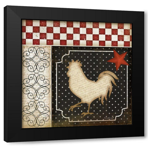 Rooster Country IV Black Modern Wood Framed Art Print with Double Matting by Pugh, Jennifer