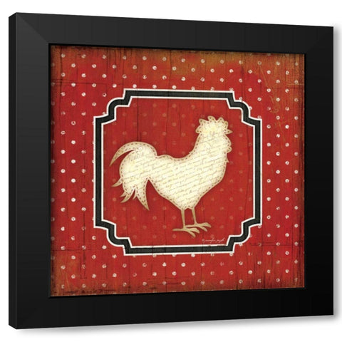 Country Kitchen Rooster I Black Modern Wood Framed Art Print by Pugh, Jennifer