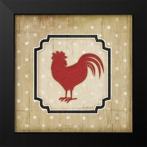 Country Rooster II Black Modern Wood Framed Art Print by Pugh, Jennifer