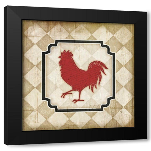 Country Kitchen Rooster III Black Modern Wood Framed Art Print by Pugh, Jennifer