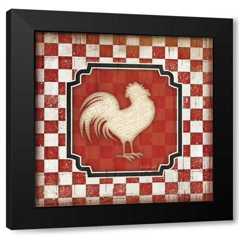 Country Kitchen Rooster IV Black Modern Wood Framed Art Print with Double Matting by Pugh, Jennifer
