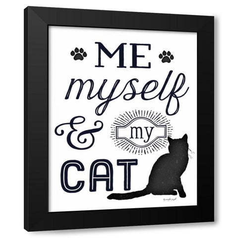 Me Myself and My Cat Black Modern Wood Framed Art Print by Pugh, Jennifer