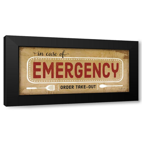 In Case of Emergency Black Modern Wood Framed Art Print by Pugh, Jennifer