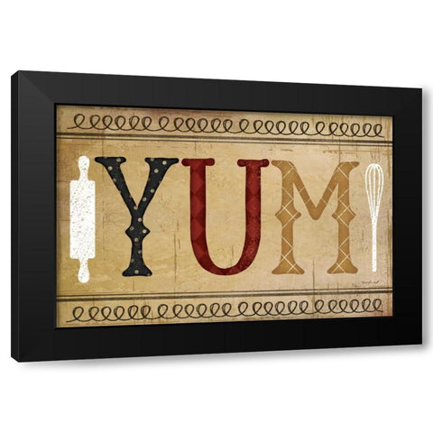 YUM Black Modern Wood Framed Art Print by Pugh, Jennifer