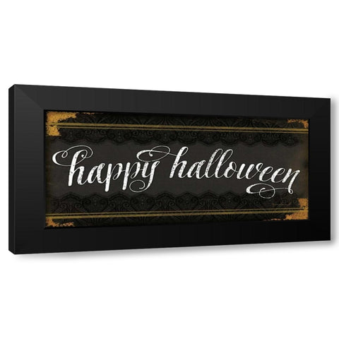 Happy Halloween Black Modern Wood Framed Art Print with Double Matting by Pugh, Jennifer