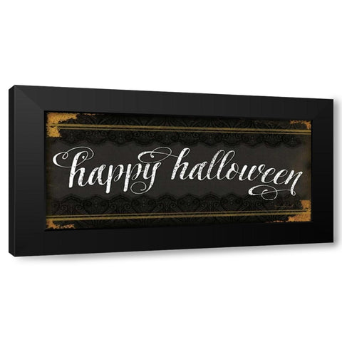 Happy Halloween Black Modern Wood Framed Art Print by Pugh, Jennifer