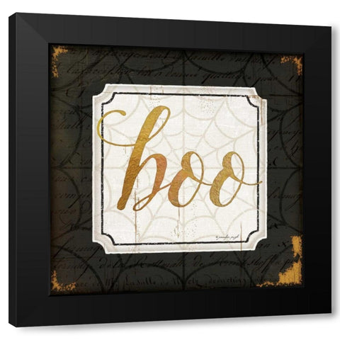 Boo Black Modern Wood Framed Art Print with Double Matting by Pugh, Jennifer