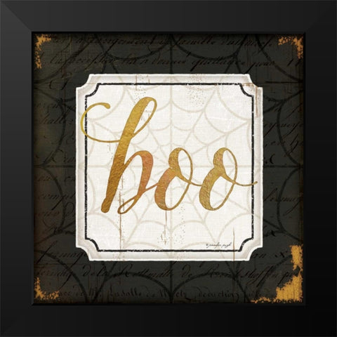 Boo Black Modern Wood Framed Art Print by Pugh, Jennifer