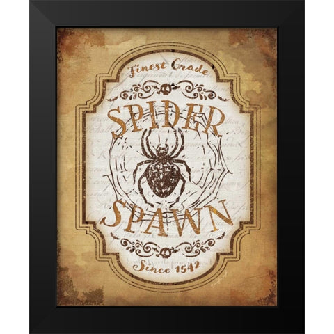 Spider Spawn Black Modern Wood Framed Art Print by Pugh, Jennifer