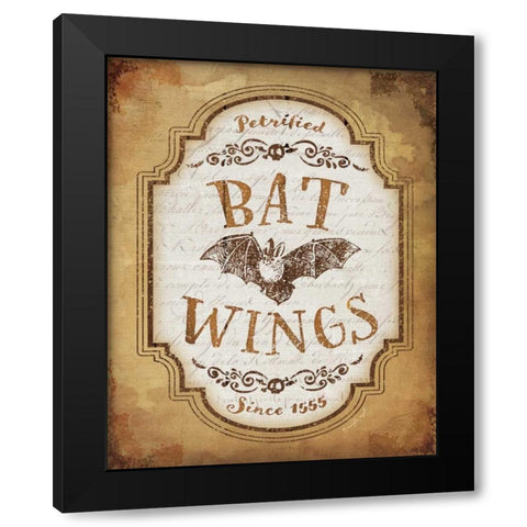 Bat Wings Black Modern Wood Framed Art Print with Double Matting by Pugh, Jennifer