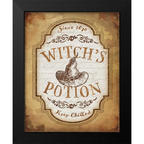 Witchs Potion Black Modern Wood Framed Art Print by Pugh, Jennifer