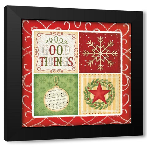 Good Tidings Black Modern Wood Framed Art Print with Double Matting by Pugh, Jennifer