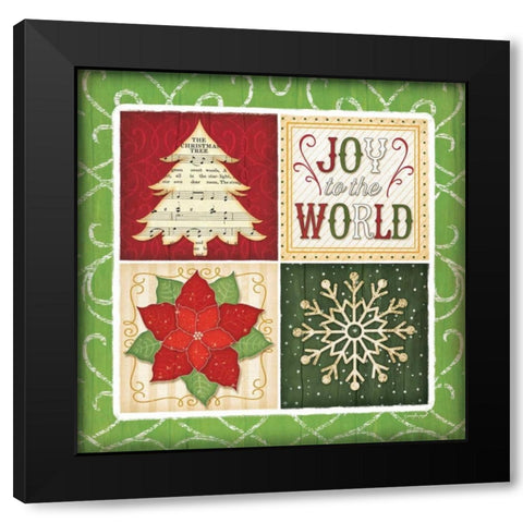 Joy to the World Black Modern Wood Framed Art Print by Pugh, Jennifer