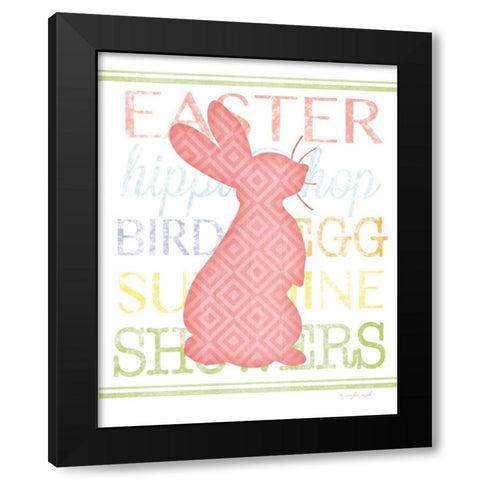 Bunny I Black Modern Wood Framed Art Print with Double Matting by Pugh, Jennifer