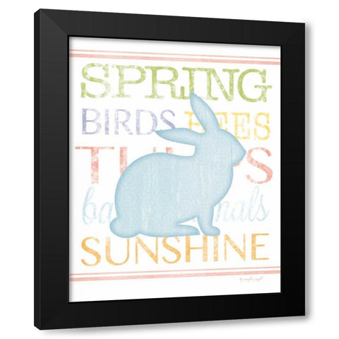 Bunny II Black Modern Wood Framed Art Print with Double Matting by Pugh, Jennifer