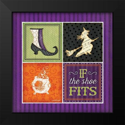 If the Shoe Fits Black Modern Wood Framed Art Print by Pugh, Jennifer