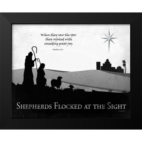 Shepherds Black Modern Wood Framed Art Print by Pugh, Jennifer