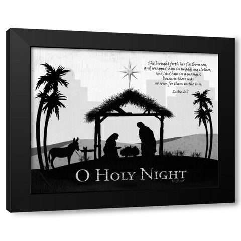 O Holy Night Black Modern Wood Framed Art Print with Double Matting by Pugh, Jennifer