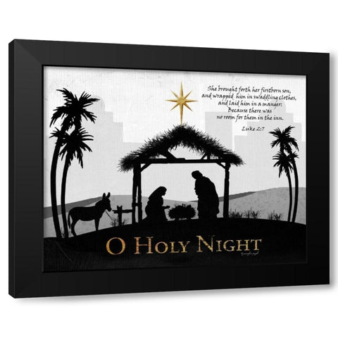 O Holy Night Black Modern Wood Framed Art Print by Pugh, Jennifer