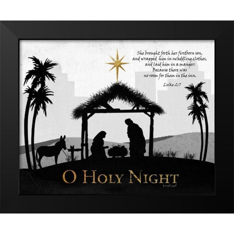 O Holy Night Black Modern Wood Framed Art Print by Pugh, Jennifer