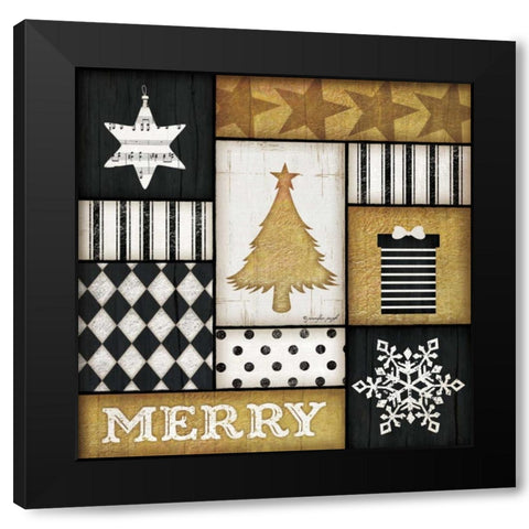 Merry Tree Black Modern Wood Framed Art Print with Double Matting by Pugh, Jennifer