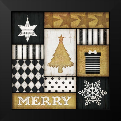 Merry Tree Black Modern Wood Framed Art Print by Pugh, Jennifer