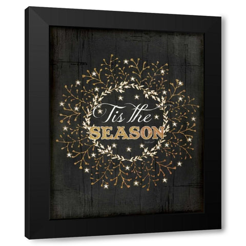 Tis the Season Black Modern Wood Framed Art Print by Pugh, Jennifer