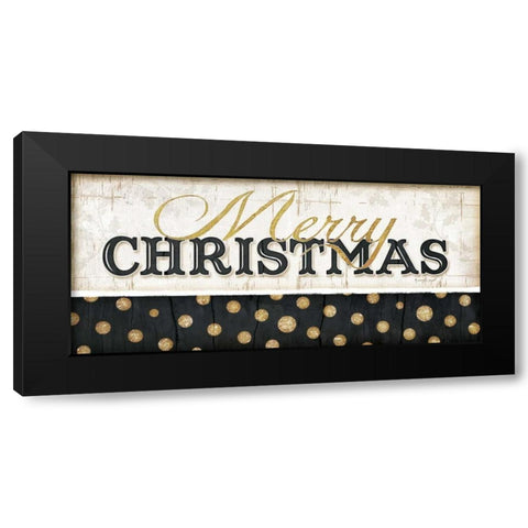 Merry Christmas Black Modern Wood Framed Art Print by Pugh, Jennifer