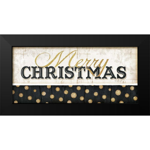 Merry Christmas Black Modern Wood Framed Art Print by Pugh, Jennifer