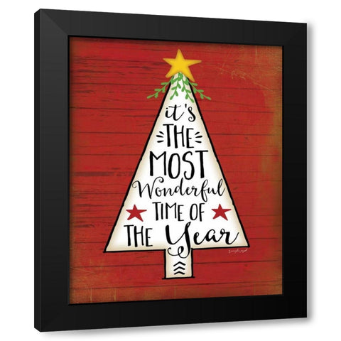 Its the Most Wonderful Tree Black Modern Wood Framed Art Print with Double Matting by Pugh, Jennifer