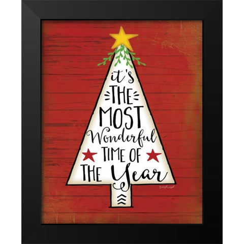 Its the Most Wonderful Tree Black Modern Wood Framed Art Print by Pugh, Jennifer