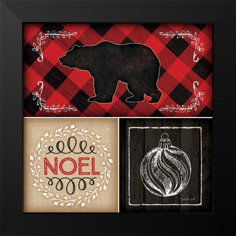 Plaid Christmas II Black Modern Wood Framed Art Print by Pugh, Jennifer