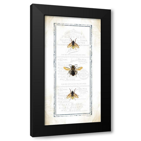 Bees Black Modern Wood Framed Art Print with Double Matting by Pugh, Jennifer