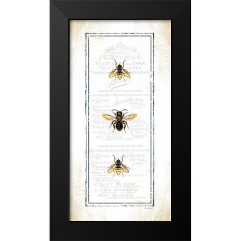 Bees Black Modern Wood Framed Art Print by Pugh, Jennifer